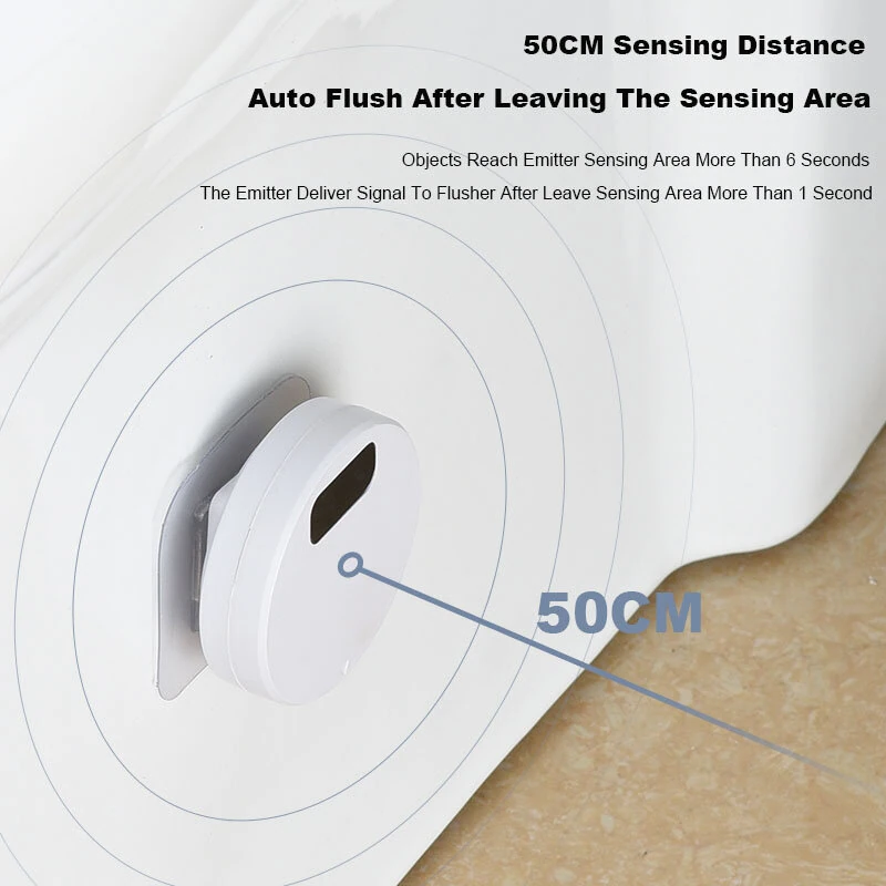 Toilet Flush Button Plastic Toilet Flush Button Toilet Smart Sensor Flusher ExternalInfrared Flush Smart Toilet Flushing Sensor — view 5