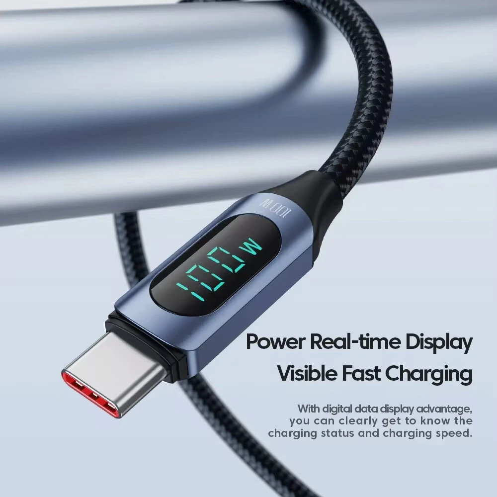 Toocki TQ-X03 5A PD100W Type-C to Type-C Cable Digital Display Support Fast Charging Data Transmission Tinned Copper Core Line 1M/2M Long for iPhone 15 15 Plus for Huawei Pura 70 Ultra for Samsung Galaxy Z Flip 6 — view 8