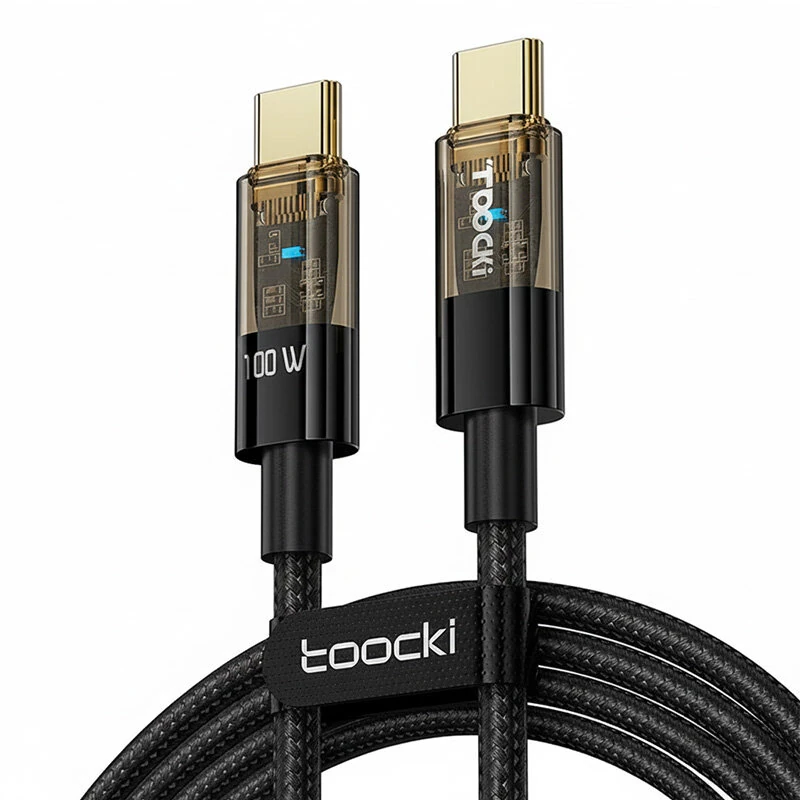 Toocki TQ-X06 5A PD100W Type-C to Type-C Cable Fast Charging Data Transmission Copper Core Line 1M Long for iPhone 17 17Pro Max 16 15 for Huawei Mate XTs for Xiaomi 17pro for OPPO for VIVO — Toocki