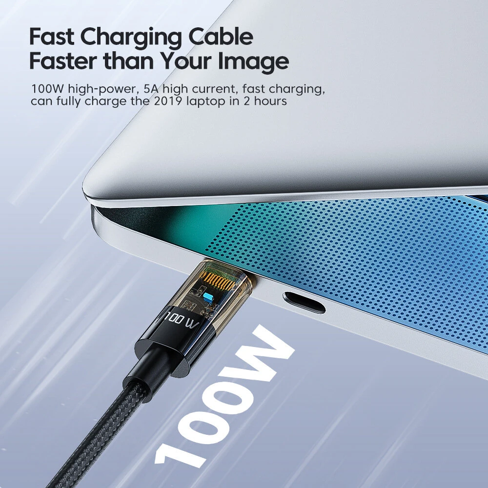 Toocki TQ-X06 5A PD100W Type-C to Type-C Cable Fast Charging Data Transmission Copper Core Line 1M Long for iPhone 17 17Pro Max 16 15 for Huawei Mate XTs for Xiaomi 17pro for OPPO for VIVO — view 5