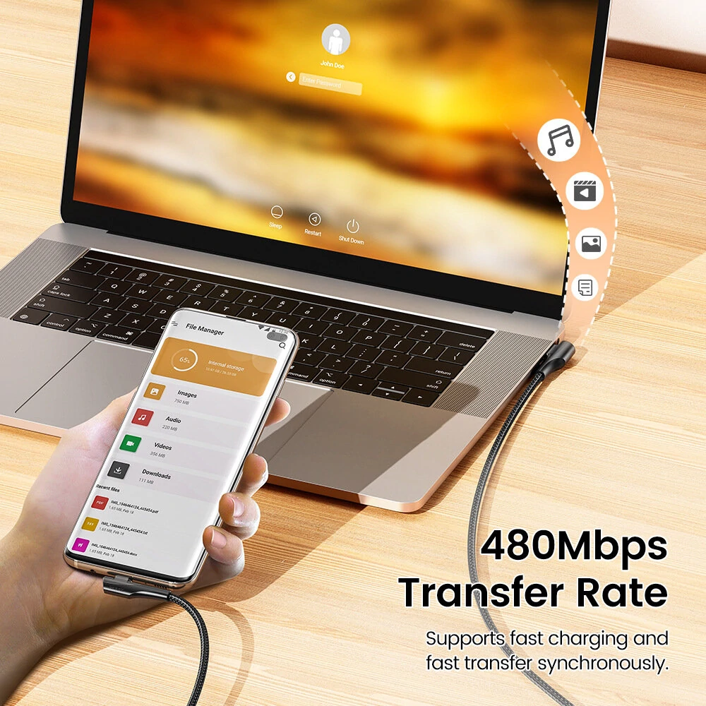 Toocki TQ-X15A3 3A USB-A to USB-C Cable Fast Charging Data Transmission Copper Core Line 1M/2M Long for iPhone 15 15Plus for Huawei Mate60 Pro for Samsung Galaxy S23 for Xiaomi 13pro — view 5