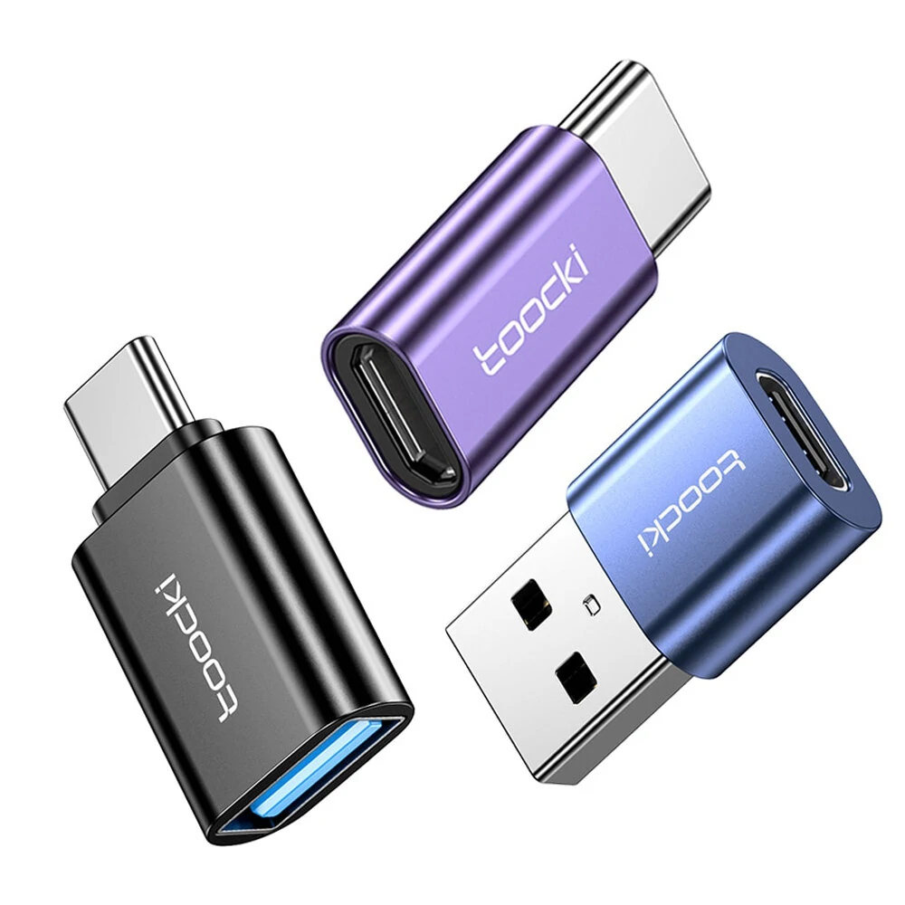 Toocki USB-C to Micro/USB-A to USB-C/USB-C to USB-A Adapter Converter for Xiaomi for Samsung Huawei OTG Connector — view 2