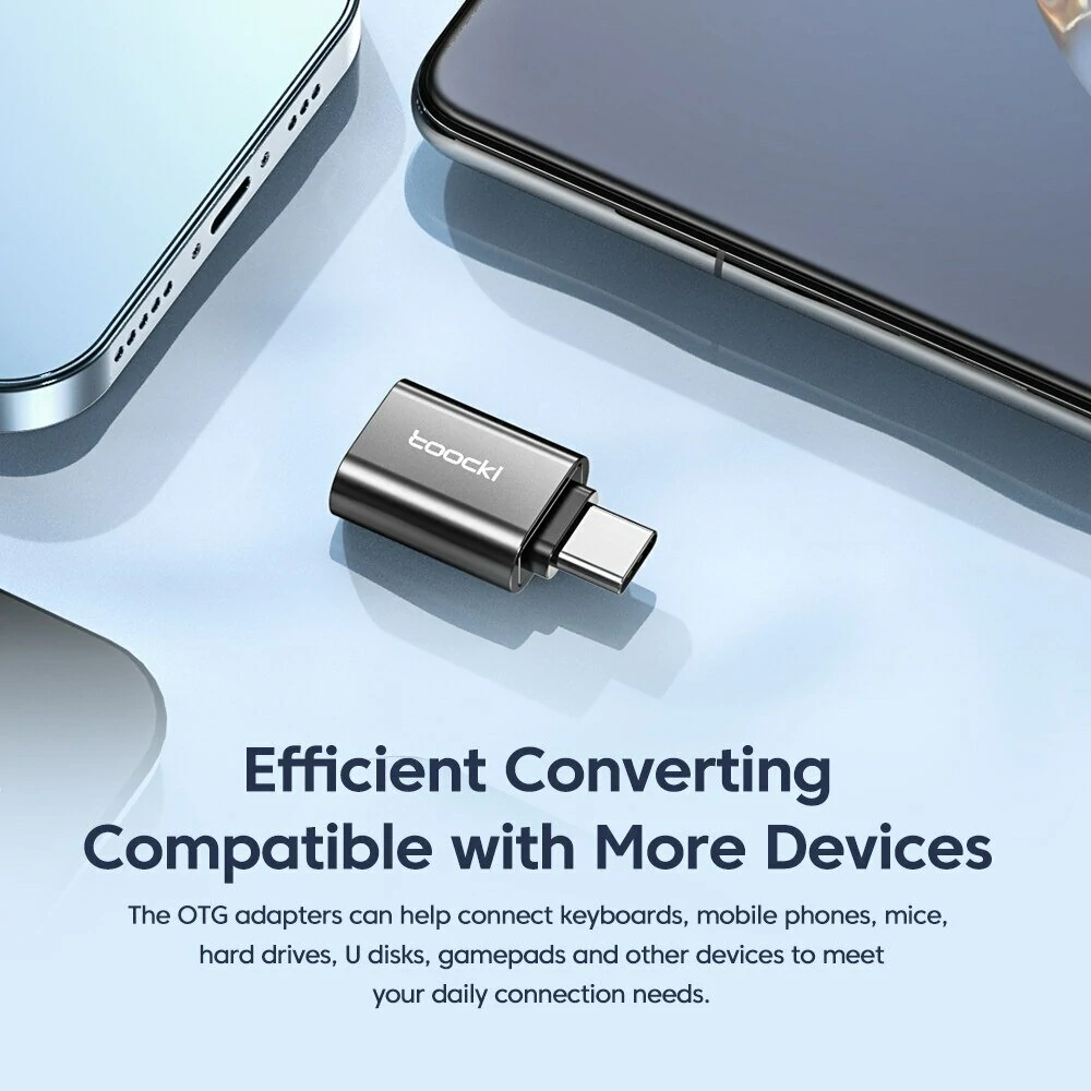 Toocki USB-C to Micro/USB-A to USB-C/USB-C to USB-A Adapter Converter for Xiaomi for Samsung Huawei OTG Connector — view 3