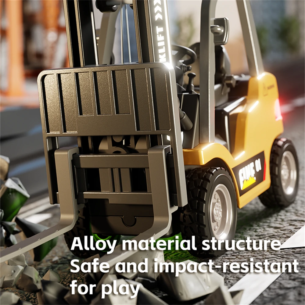 TRASPED HG4-243 RTR 1/64 2.4G Mini RC Car Alloy Forklift Support App Remote Controlled LED Light Sound Engineering Vehicle Desktop Toys Model Collection Gift For Boys — view 6