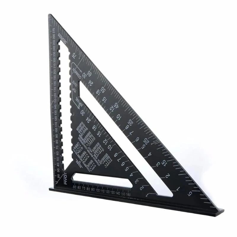 Triangle Angle Ruler 7/12 inch Metric Aluminum Alloy Angle Protractor Triangular Measuring Ruler Woodwork Speed Square Triangle — Triangle