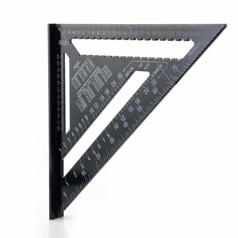 Triangle Angle Ruler 7/12 inch Metric Aluminum Alloy Angle Protractor Triangular Measuring Ruler Woodwork Speed Square Triangle — view 5