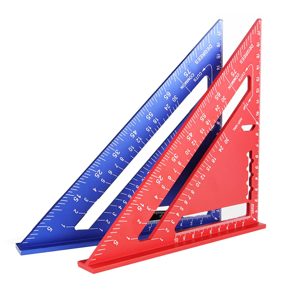 Triangle Ruler 7Inch Measurement Tool Cast Aluminium Carpenter Set Square Angle Woodworking Tools Try Square Triangular Metric/Inch — view 2