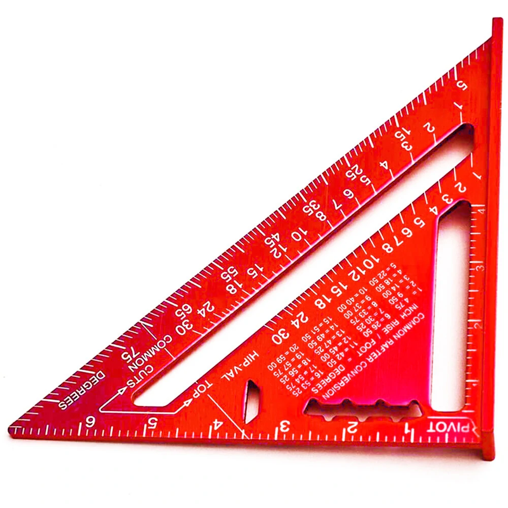 Triangle Ruler 7Inch Measurement Tool Cast Aluminium Carpenter Set Square Angle Woodworking Tools Try Square Triangular Metric/Inch — view 4