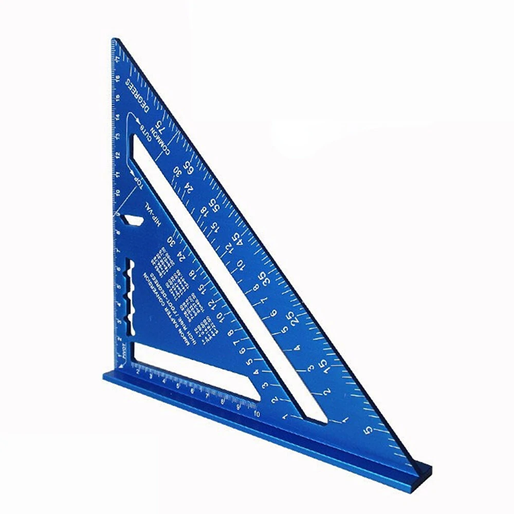 Triangle Ruler 7Inch Measurement Tool Cast Aluminium Carpenter Set Square Angle Woodworking Tools Try Square Triangular Metric/Inch — view 6