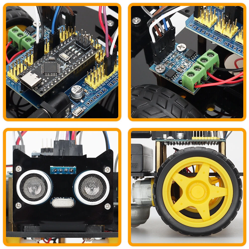 TSCINBUNY 2WD Ultrasonic Obstacle Avoidance Car Starter Robot Kit for Programming Educational Project — view 5