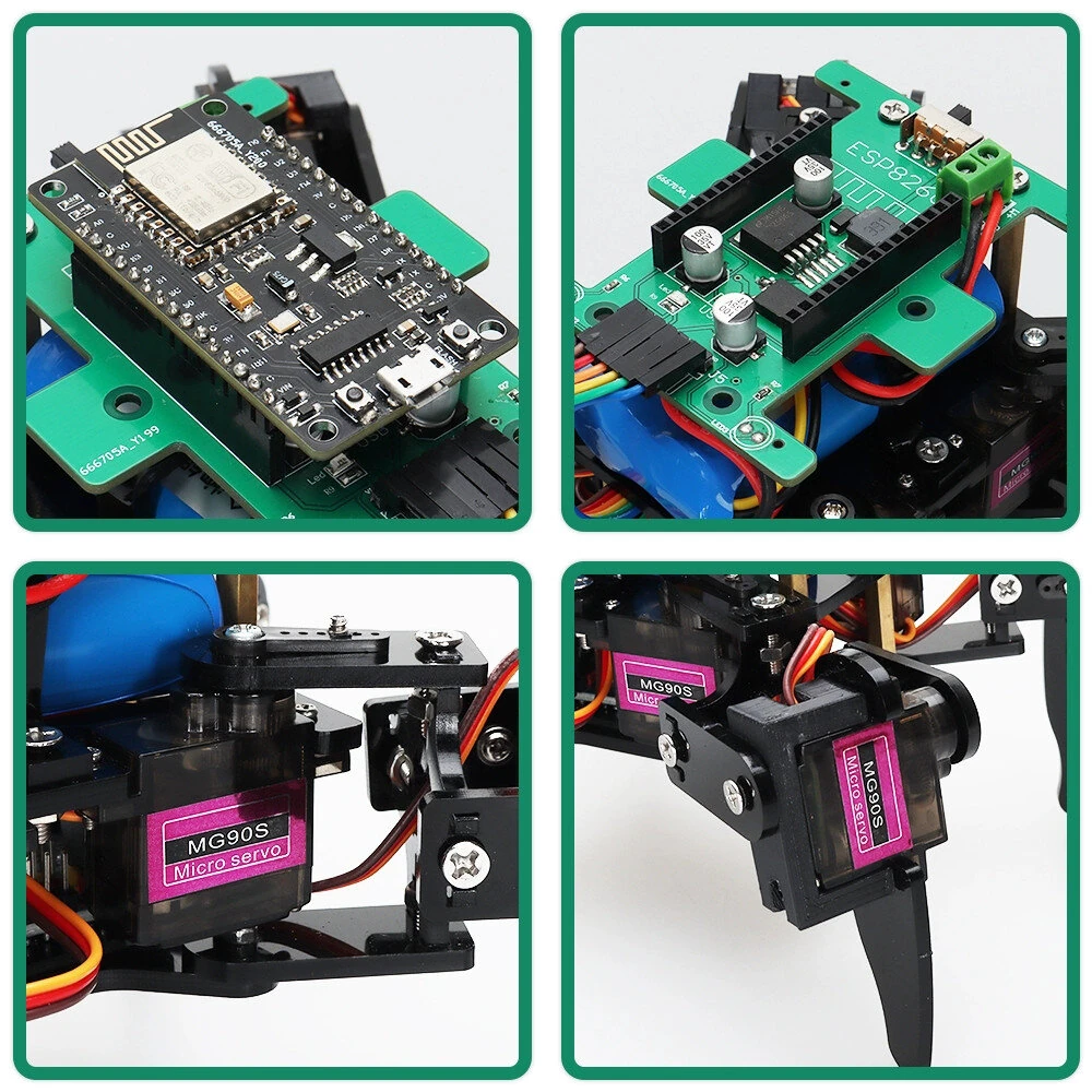 Tscinbuny Quadruped Robot Kit ESP8266 Wifi For Programmable Automation Kit with APP Control Batteries pack Manual — view 4