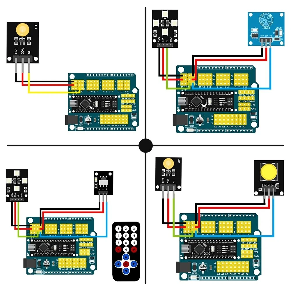 TSCINBUNY Smart Home Nano Starter Kit for Programming Project STEM Educational DIY Electronics Automation IoT Kit Components Sensors Modules Boards — view 9