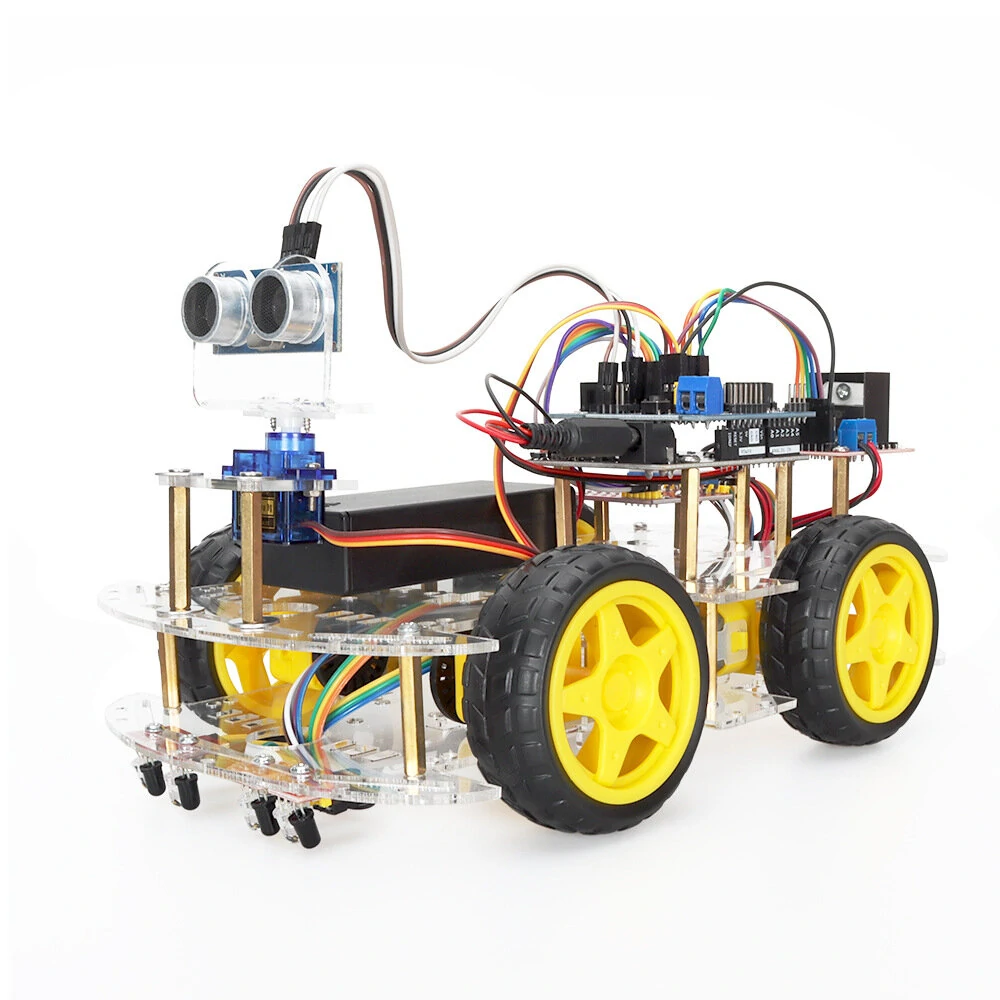 TSCINBUNY Smart Robot Car Starter Kit For Arduino Programming Electronic 4WD Robot Car Robotics Educational Kits — view 2