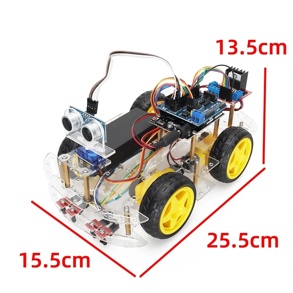 TSCINBUNY Smart Robot Car Starter Kit For Arduino Programming Electronic 4WD Robot Car Robotics Educational Kits — view 6