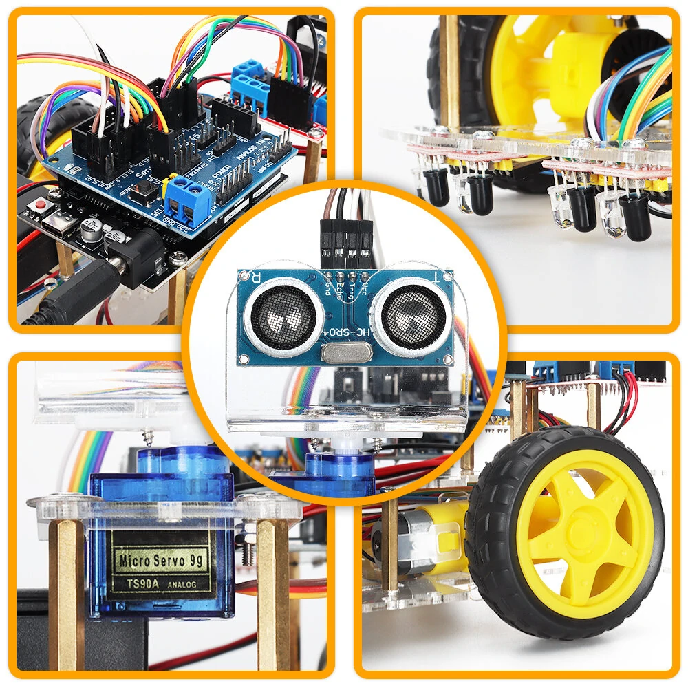 TSCINBUNY Smart Robot Car Starter Kit For Arduino Programming Electronic 4WD Robot Car Robotics Educational Kits — view 7