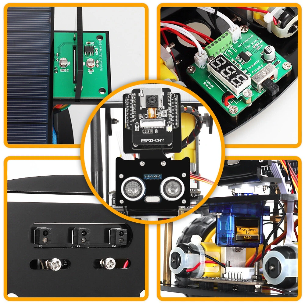 TSCINBUNY Solar ESP32-32 Camera Programming Education Robot Car IoT Ultrasonic Intelligent Programming Robot — view 8