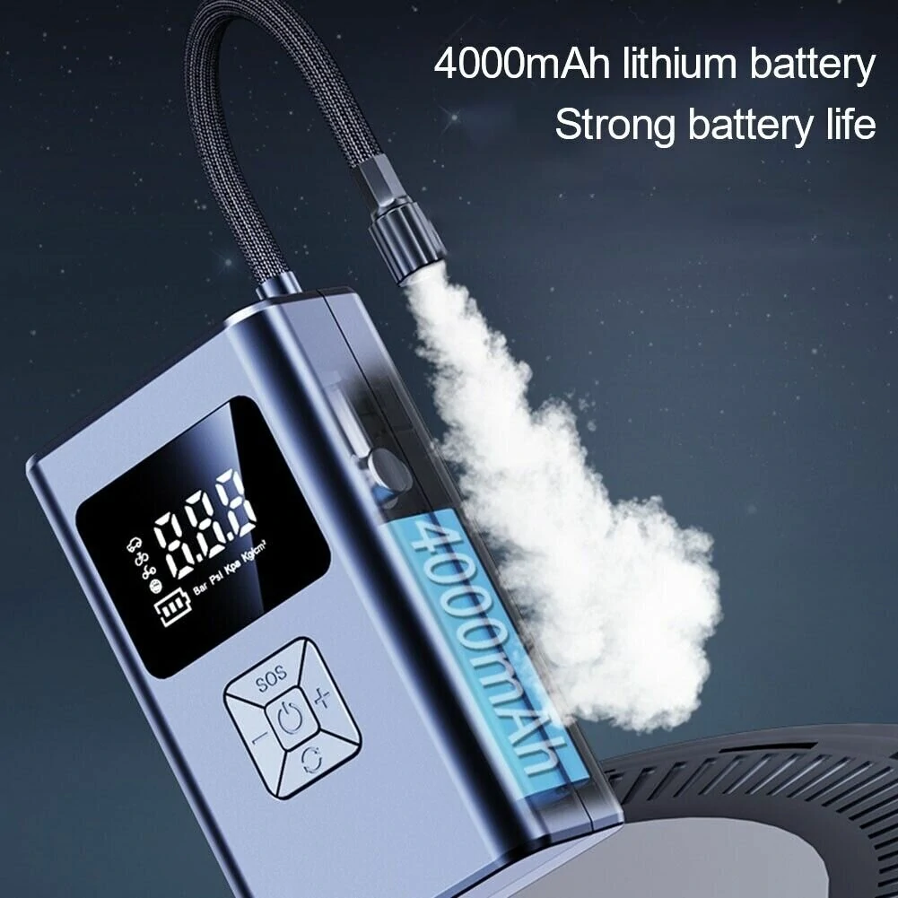 TUERBB T-AP66 Cordless Tire Inflator 4000mAh Air Pump with LED Light Power Bank for Cars, Motorcycles, Bicycles, Balls, Etc. — view 5