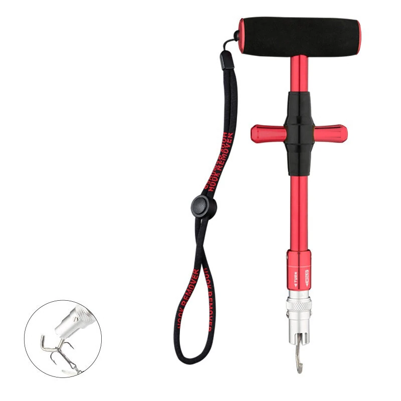 TUNALA Portable Hook Extractor T-Type Aluminum Alloy With Locking Hook Extractor Opening Closing Deep Throat Large Unhooker for Outdoor Saltwater Freshwater Fishing — view 2