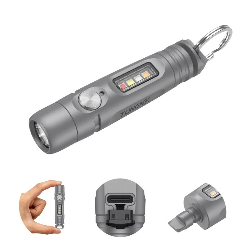 TuNeng S15pro-TK 750LM Titanium Alloy LED Keychain Light 350mAh USB-C 30H Runtime IP66 EDC Flashlight Mini Torch