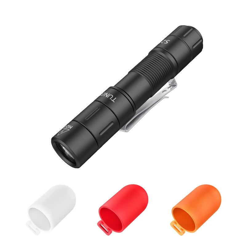 TUNENGE S21 880LM 200M Mini Clip Flashlight with Battery & Diffuser Magenetic Tail Rechargeable Tacitical Switch Pen-shape LED Torch 14500/AA Battery EDC Flashlight for Hiking Camping Outdoor Emergency — TUNENGE