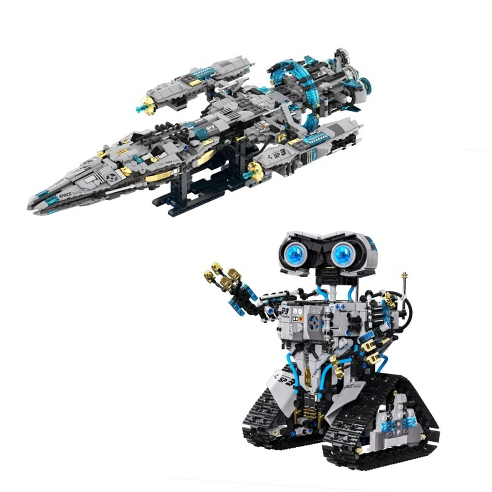 TUOMU T1107 1468pcs Dual-mode Spaceship Robot Combination 2-in-1 Building Block Assembly Kit Kid Christmas Gift — view 2