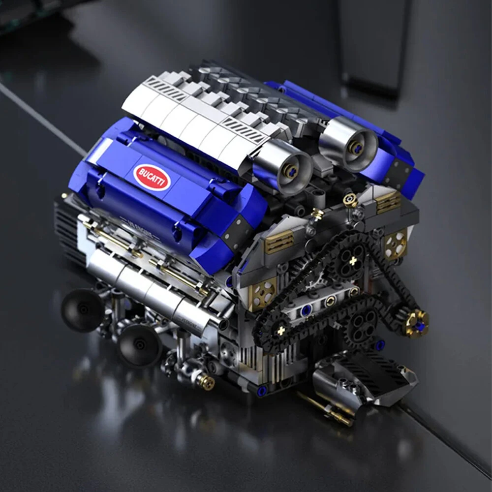 TUOMU T1112 Motor Driven MOC V8-TURBOCHARGED ENGINE Building Blocks Assembly Kit for Children Gift Brick Toys — TUOMU