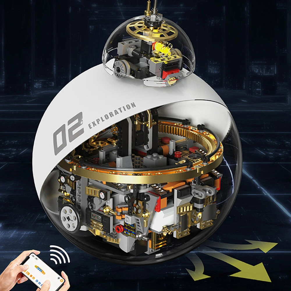 TUOMU T1118 STEM Science Fiction Programmable Reconnaissance Robot Transparent Exploration Sphere Toy — TUOMU