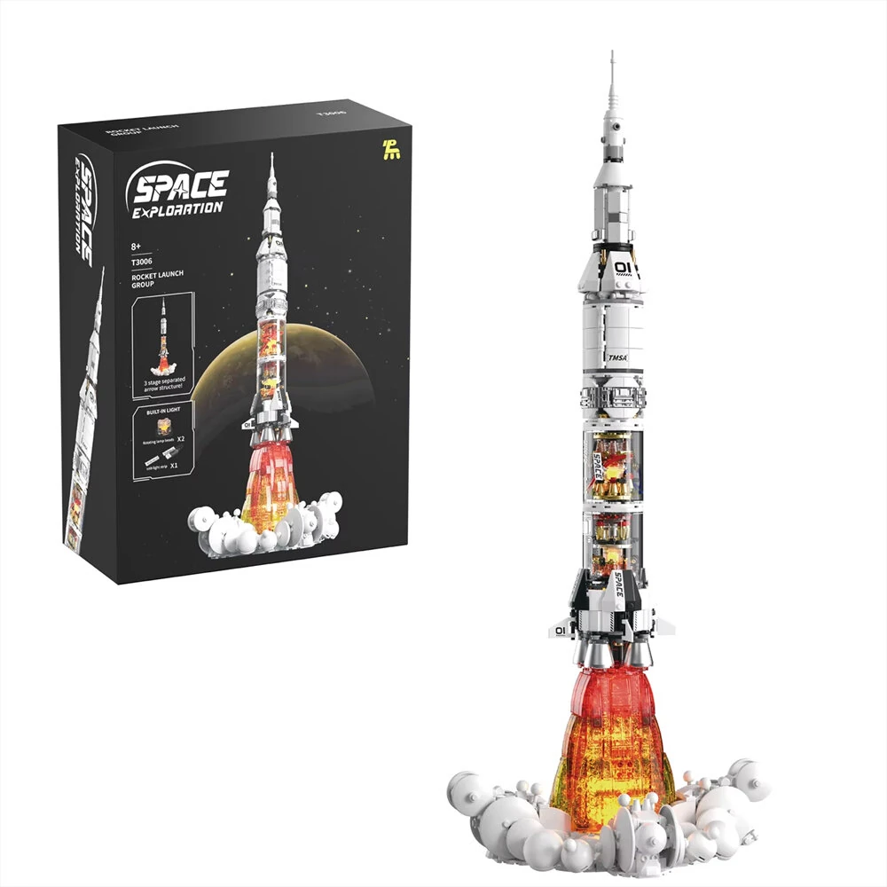 TUOMU T2015 Space Explorer Spacecraft T3006 Space Rocket Launch Kit JQ1122 Floating Millennium Space Warship Building Blocks Assembly Kit Model Ornaments for Kids Gift — TUOMU