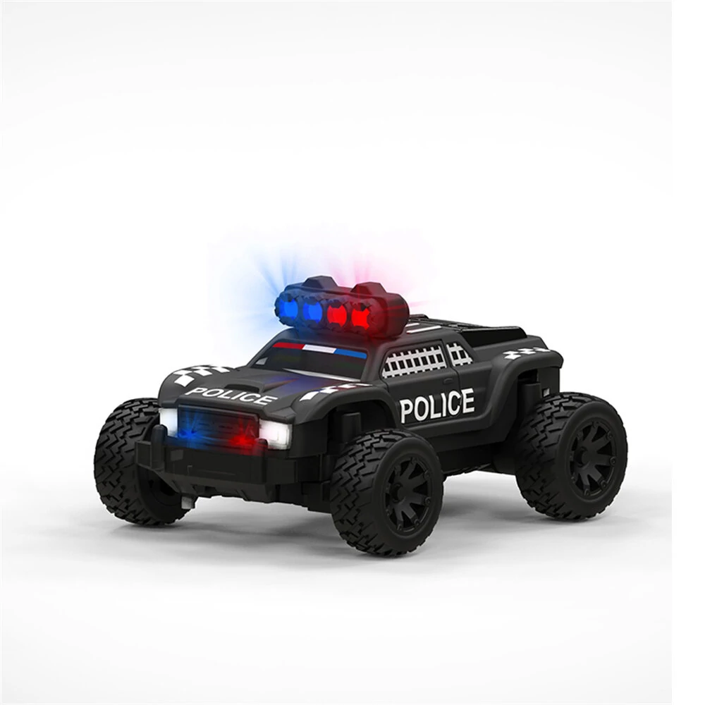 Turbo Racing C82 RTR 1/76 2.4G Mini RC Car Police Off-Road Truck LED Lights Full Proportional Vehicles Model Kids Children Toys — view 2