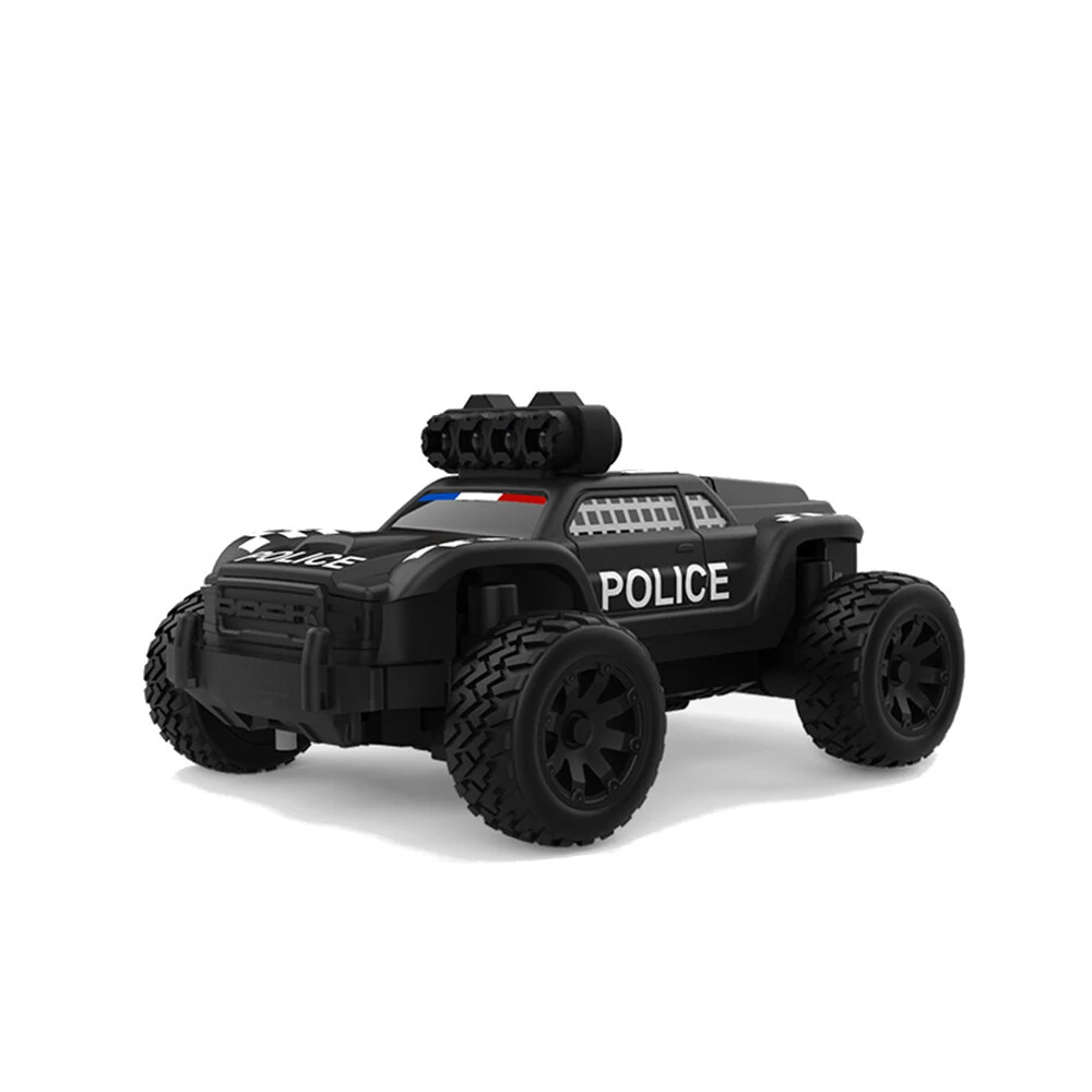 Turbo Racing C82 RTR 1/76 2.4G Mini RC Car Police Off-Road Truck LED Lights Full Proportional Vehicles Model Kids Children Toys — view 4