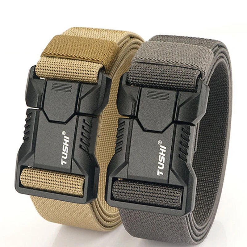 TUSHI 125cm Tactical Nylon Belt Adjustable Quick Release Wear-resistant Lightweight Waist Belt Aluminum Alloy Buckle Canvas Belt Casual Sports Belts for Outdoor Men Women — view 2