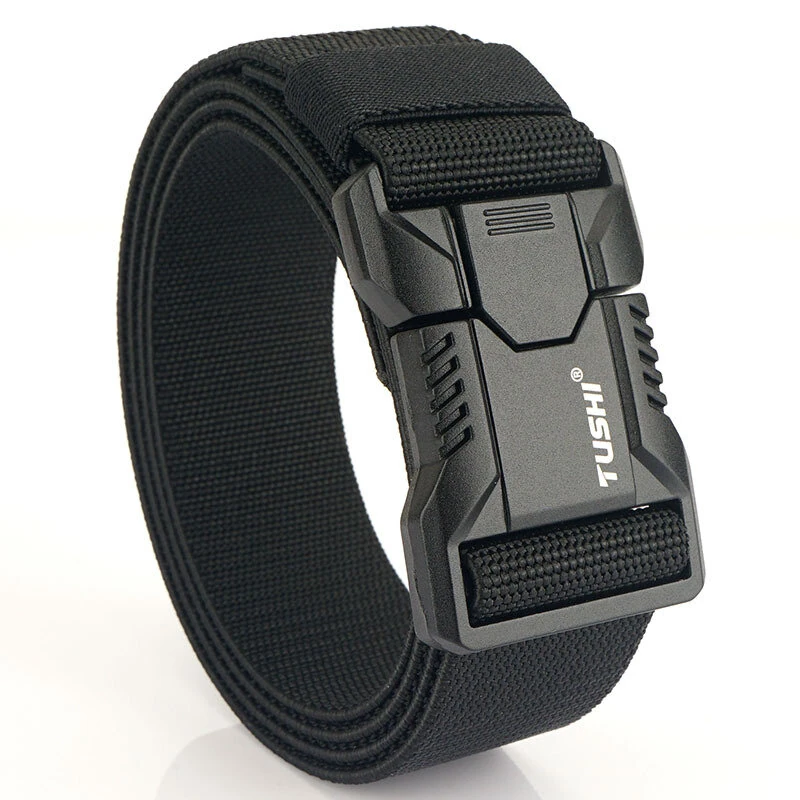 TUSHI 125cm Tactical Nylon Belt Adjustable Quick Release Wear-resistant Lightweight Waist Belt Aluminum Alloy Buckle Canvas Belt Casual Sports Belts for Outdoor Men Women — view 7