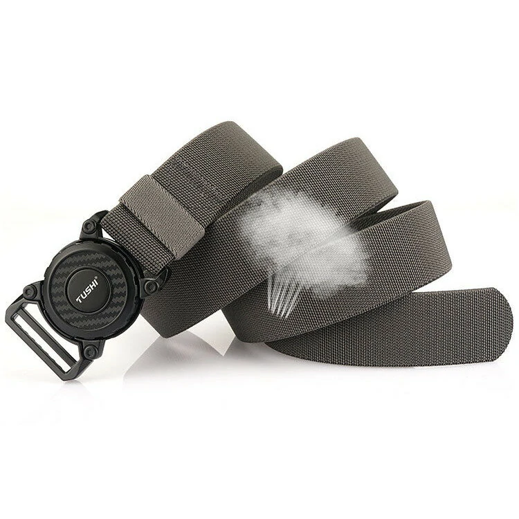TUSHI 2023 Hot Sell Men Belt 125cm*3.8cm Elastic Polyester Waistband New Design Metal Quick Release Buckle Tactical Girdle — view 5