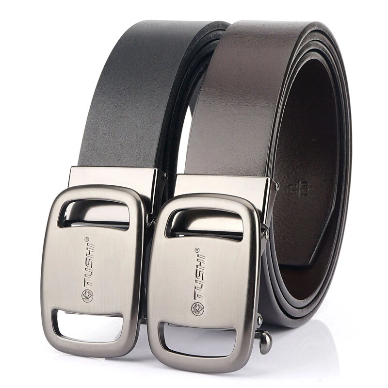 TUSHI Men's Belts 130cm Genuine Leather Bussines Fashion Belt Luxury Casual Brand Waistband High Quality Belts — TUSHI
