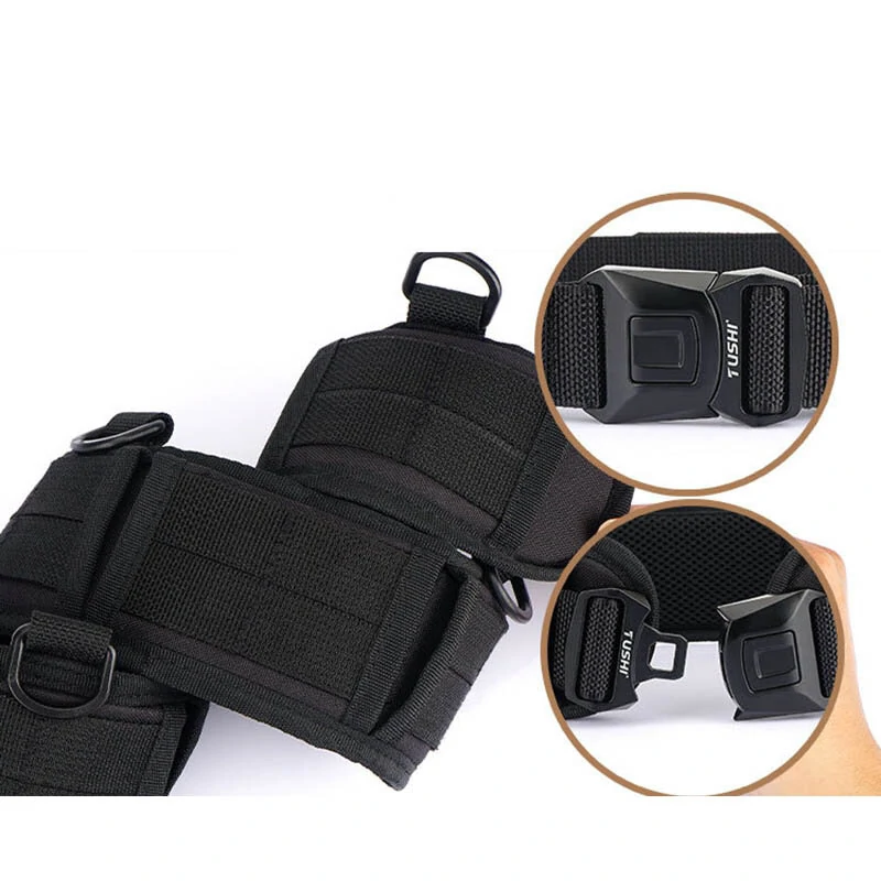 TUSHI Outdoor Tactical Belt Multifunctional Waist Seal Training Equipment Weight-Bearing Waist Seal Belt for Hiking Camping Climbing — view 4