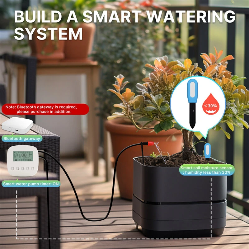 Tuya bluetooth-compatible Smart Plant Soil Tester Intelligent Sensor Moisture Temperature Detector APP Monitoring Work with Alexa Google Home — view 3