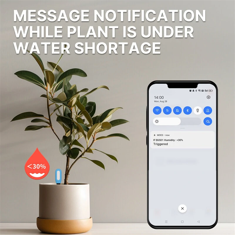 Tuya bluetooth-compatible Smart Plant Soil Tester Intelligent Sensor Moisture Temperature Detector APP Monitoring Work with Alexa Google Home — view 4