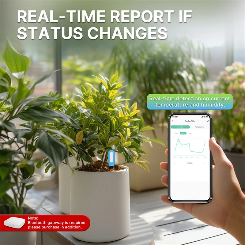 Tuya bluetooth-compatible Smart Plant Soil Tester Intelligent Sensor Moisture Temperature Detector APP Monitoring Work with Alexa Google Home — view 5