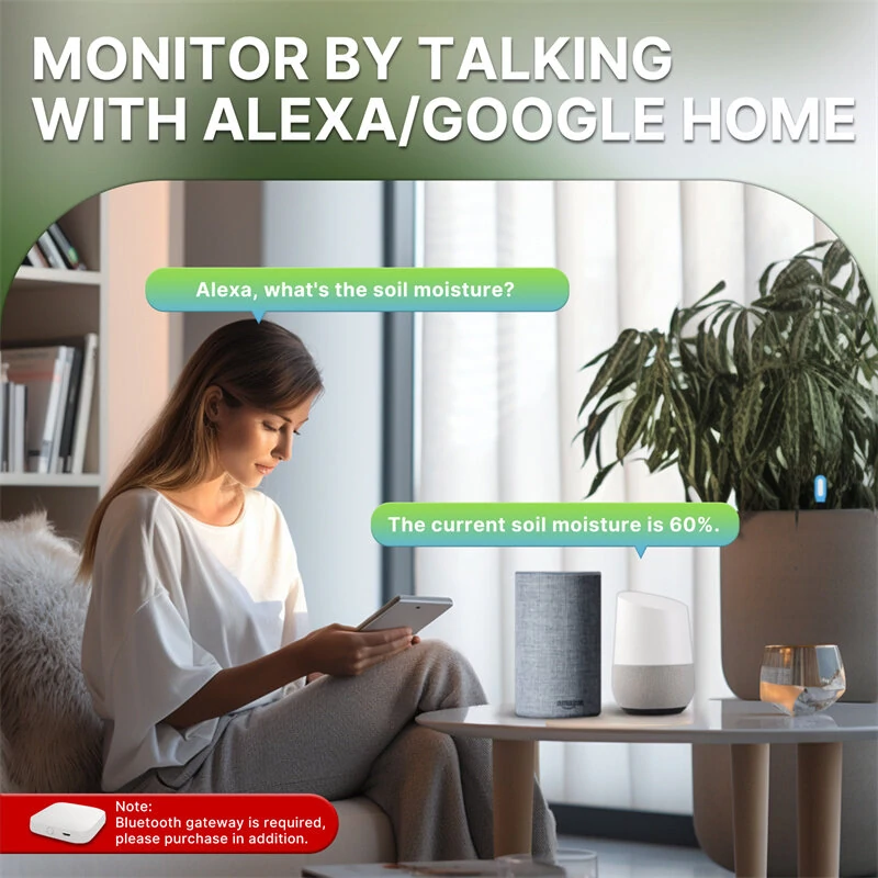 Tuya bluetooth-compatible Smart Plant Soil Tester Intelligent Sensor Moisture Temperature Detector APP Monitoring Work with Alexa Google Home — view 6
