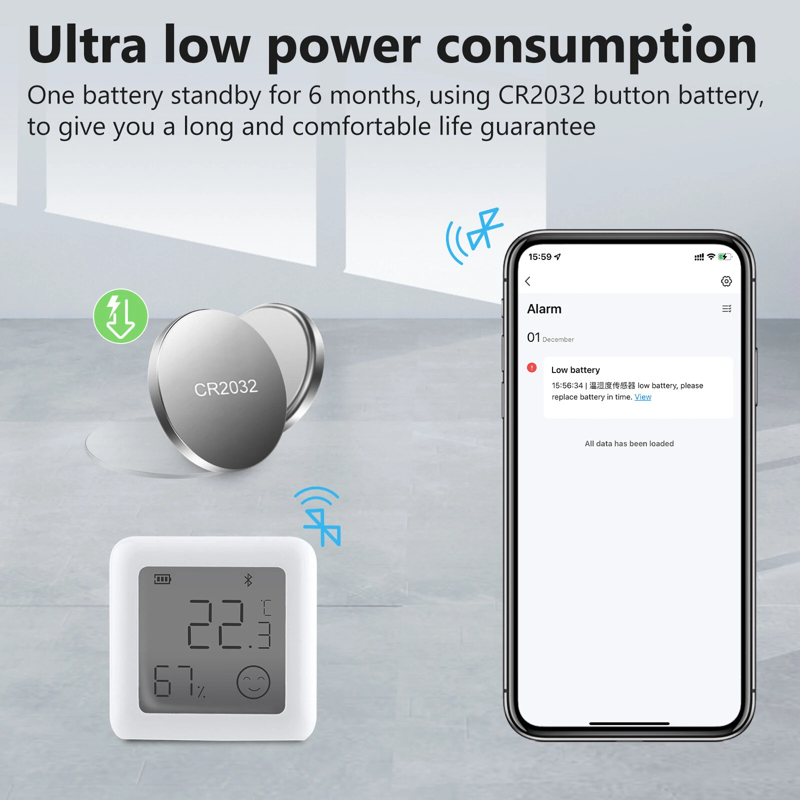Tuya bluetooth Smart LCD Screen Digital Thermometer Temperature Humidity Sensor Moisture Meter App Remote Control — view 10