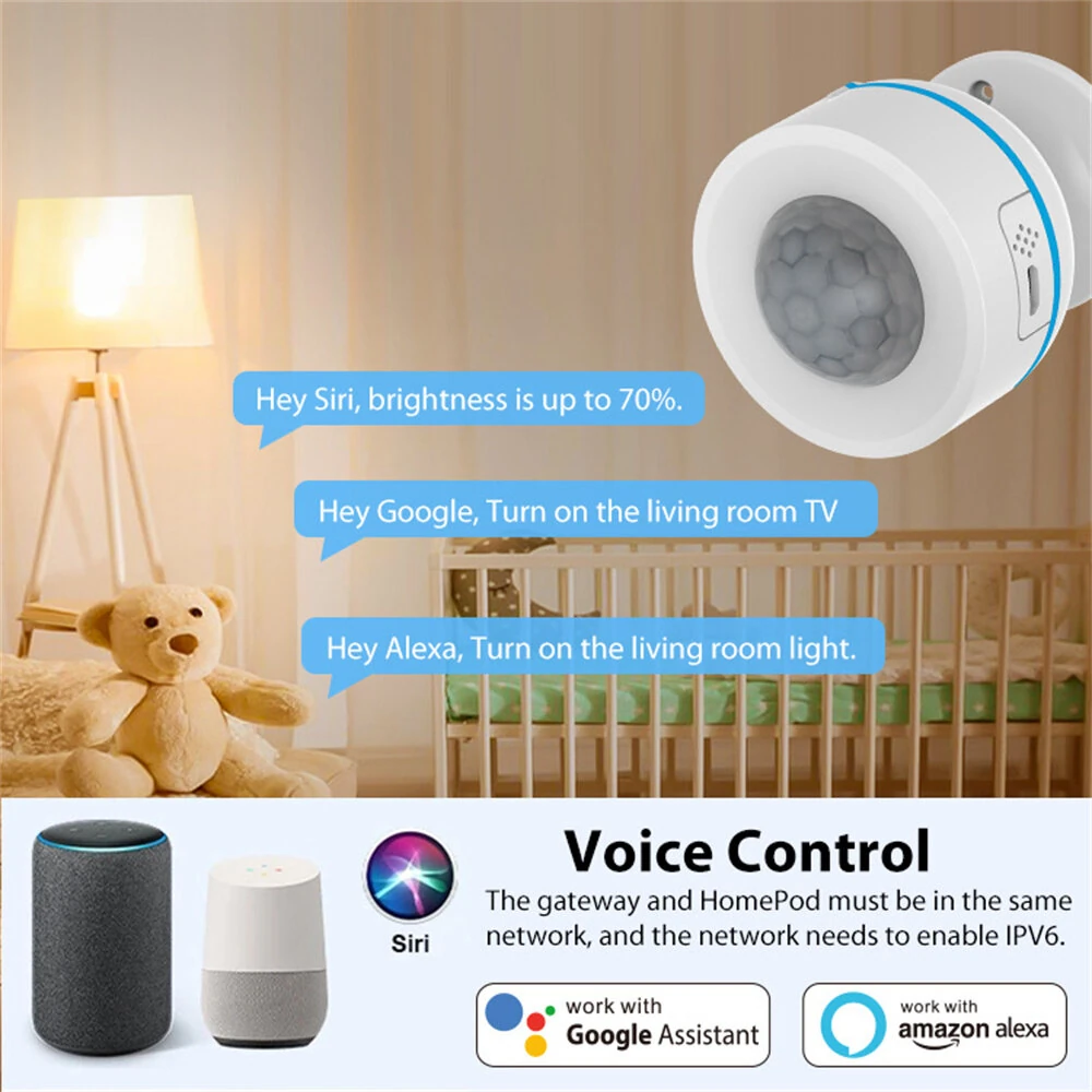 Tuya Matter Thread Smart PIR Motion Sensor Wireless Human Body Motion Infrared Detector Work With HomeKit Alexa Google Home — view 11