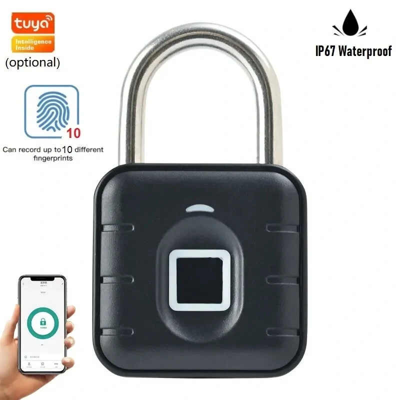 Tuya Smart Fingerprint Door Lock Button Cabinet Lock Gym Wardrobe Door Password Padlock Electronic Door Lock IP67 Waterproof for Warehouse Dormitory Doors — view 2