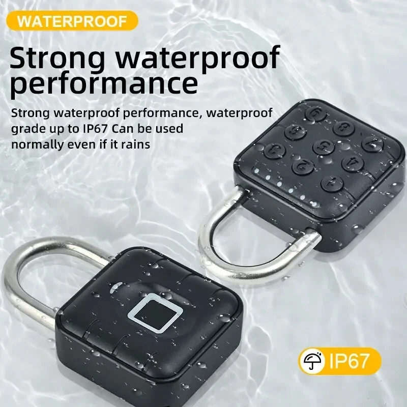Tuya Smart Fingerprint Door Lock Button Cabinet Lock Gym Wardrobe Door Password Padlock Electronic Door Lock IP67 Waterproof for Warehouse Dormitory Doors — view 5