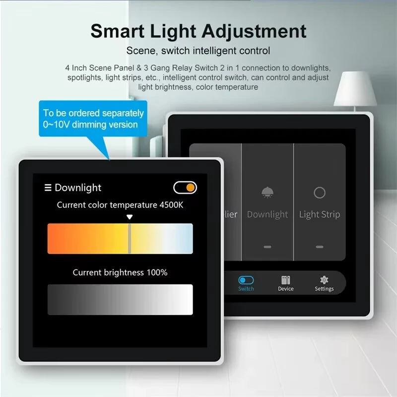 Tuya Smart Home Multiple Zigbee3.0 Control Panel 4-inch LCD Touch Screen 3 Gang Smart Switch APP Remote Control Zigbe Gateway Required — view 7