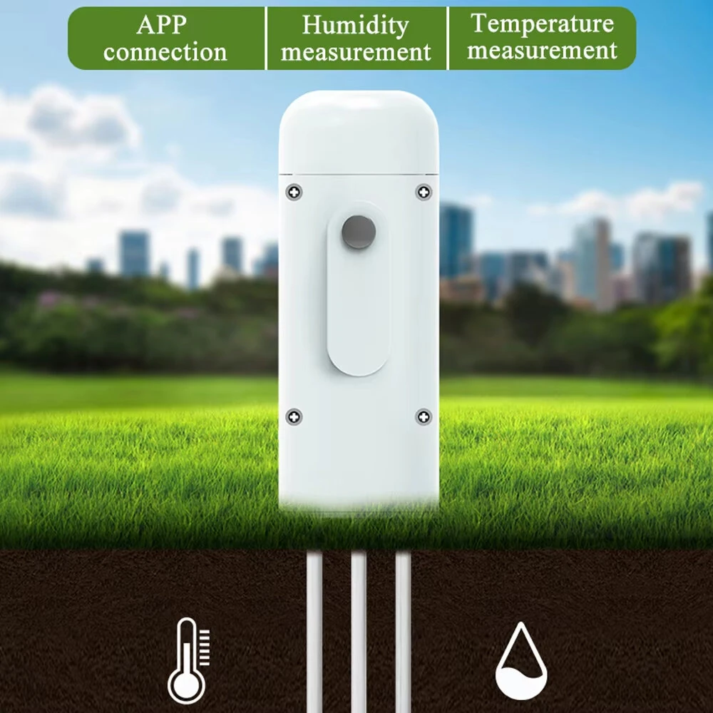 Tuya Smart Zigbee Soil Tester Temperature and Humidity Meter Waterproof Moisture Garden Irrigation Home Assistant — view 3