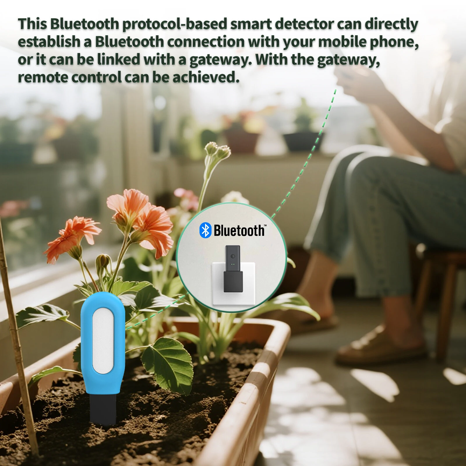 TUYA Soil Moisture Temperature Sensor Bluetooth 4.1 For Zigbee  Waterproof Compatible with Android iOS Smart Irrigation — view 5