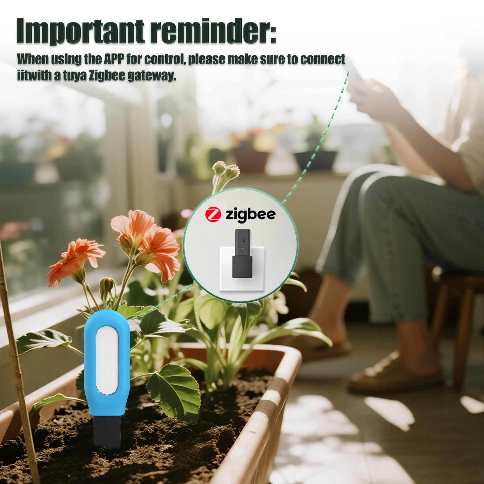 TUYA Soil Moisture Temperature Sensor Bluetooth 4.1 For Zigbee  Waterproof Compatible with Android iOS Smart Irrigation — view 6