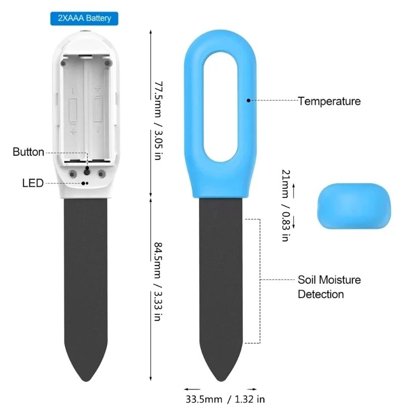 TUYA Soil Moisture Temperature Sensor Bluetooth 4.1 For Zigbee  Waterproof Compatible with Android iOS Smart Irrigation — view 7