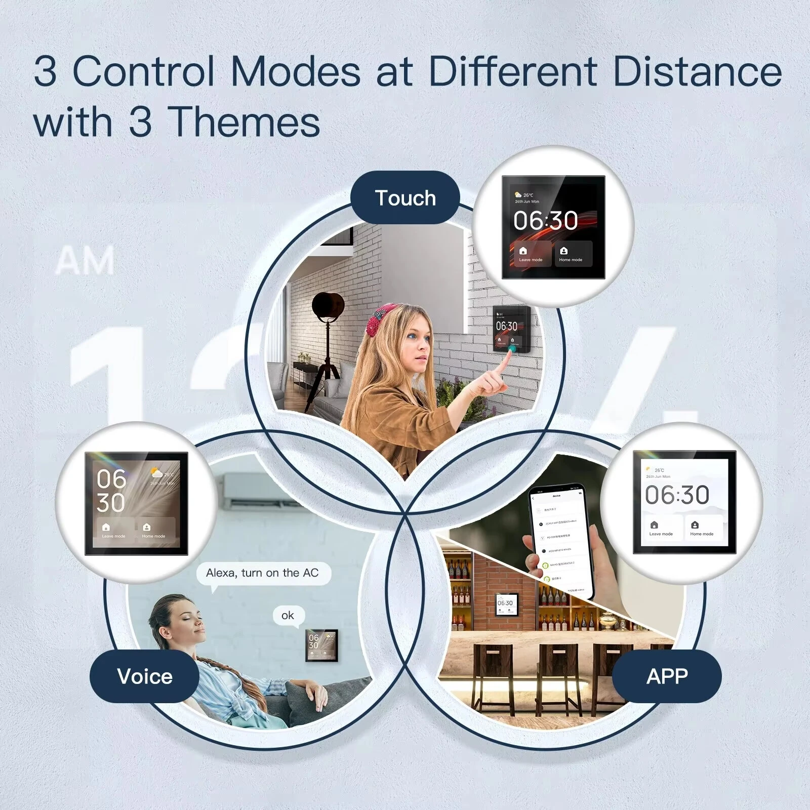 Tuya Wifi 4-inch Smart Touch Screen Center Control Panel Voice Control with Built-in Alexa ZigBe Gateway Built-in for Multiple Intelligent Scenes Linux System — view 4