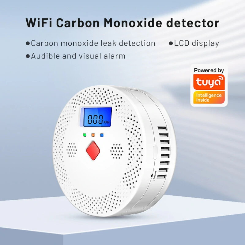 Tuya WiFi Smart Carbon Monoxide Detector Alarm 85dB Sound Warning LCD Digital Display Home Indoor CO Poisoning Siren — view 3
